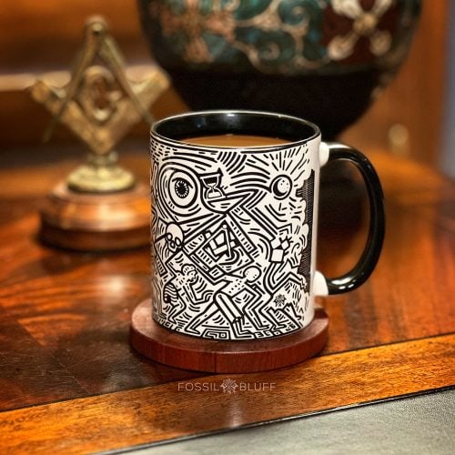 Masonic Art Coffee Mug Gift Fossil Bluff - Tom McGuire Keith Haring